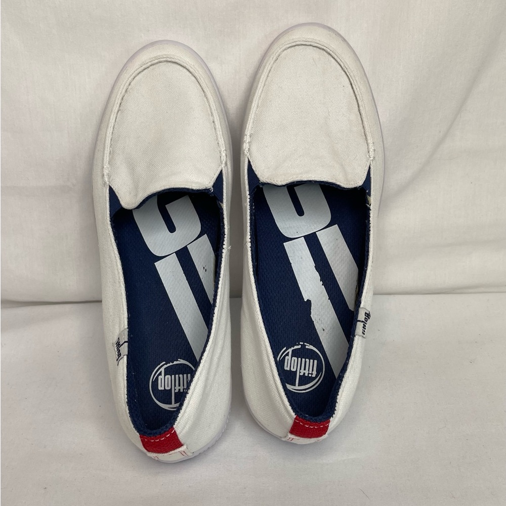 Fitflop Slip-on White Canvas Sneakers women’s size 11 - Picture 4 of 16